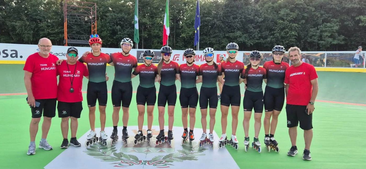 Hungarian national team in red suits